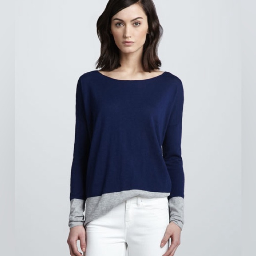 Vince Colorblock Slub Sweater